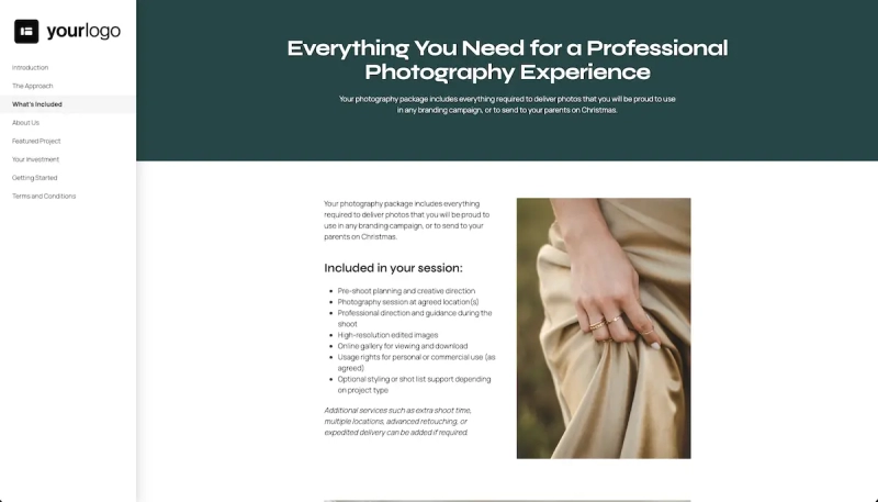 General Photography Proposal Template Slide 4