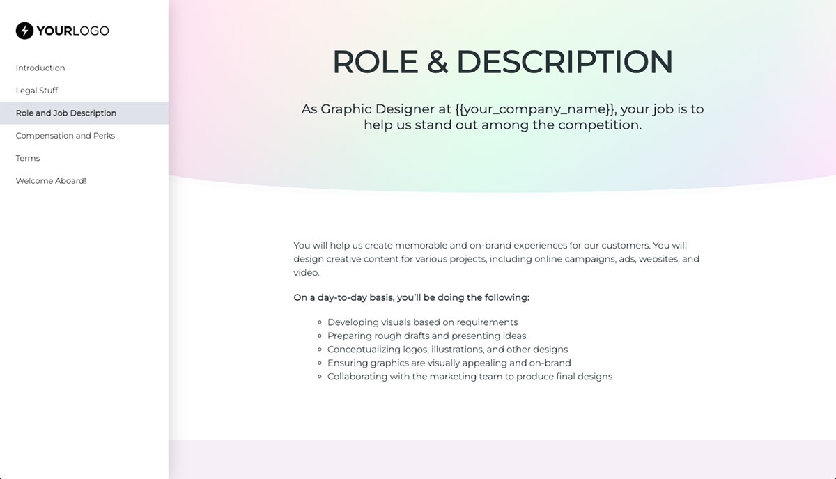 Graphic Designer Job Offer Template - Pre-Written Job Description