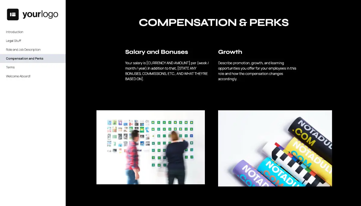 Graphic Designer Job Offer Template - Compensation and Perks