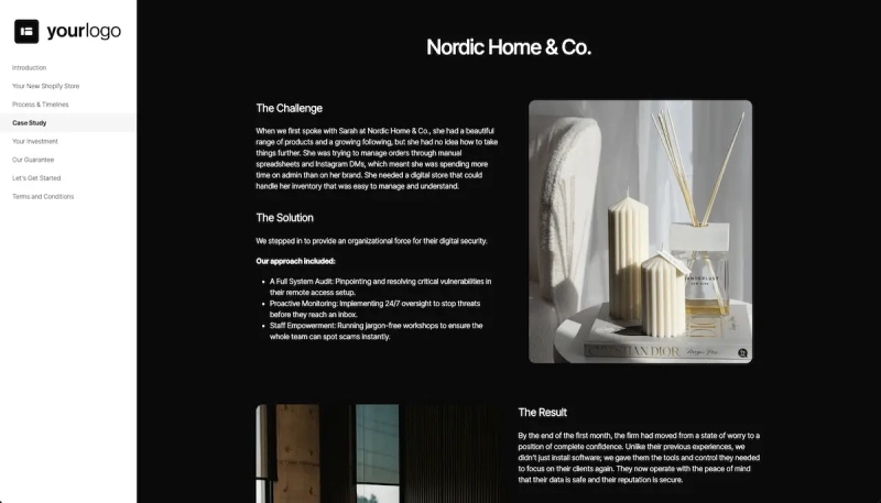 Shopify Ecommerce Development Proposal Template - A sample case study