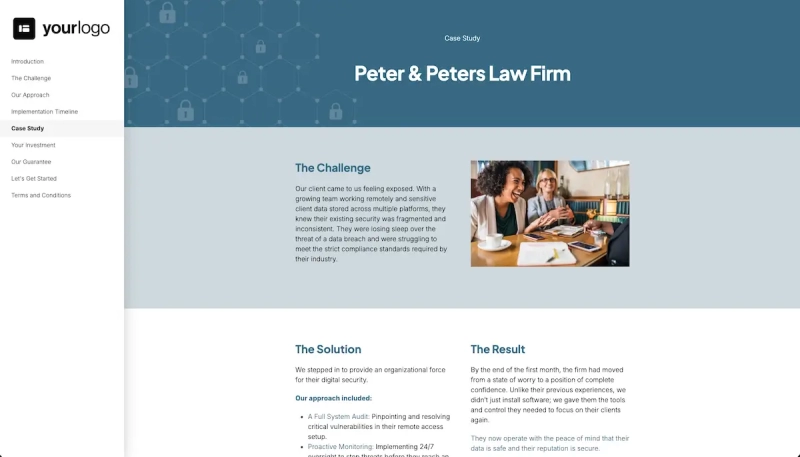 Cybersecurity Proposal Template - Show how you've solved similar challenges