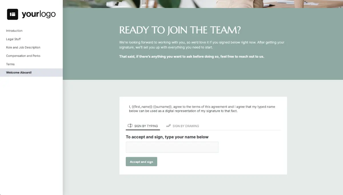 Copywriter Job Offer Template - Accepting the Offer Digitally