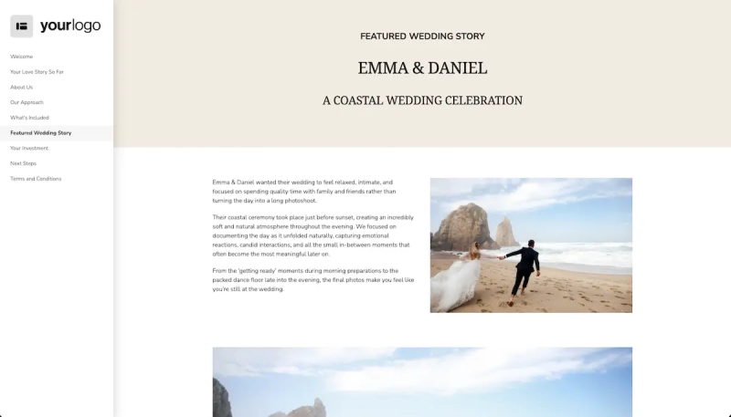Wedding Photography Proposal Template - Share a real wedding