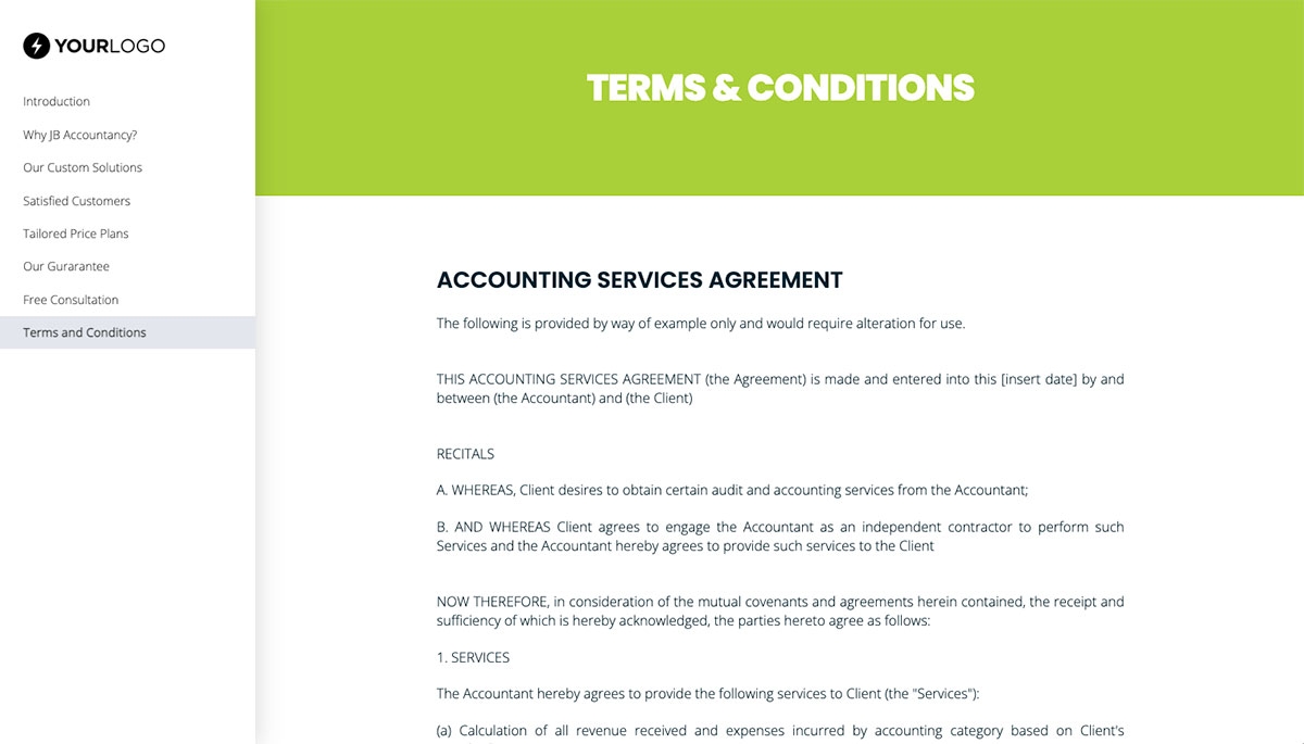 Accounting Proposal Template - Pre-written contract