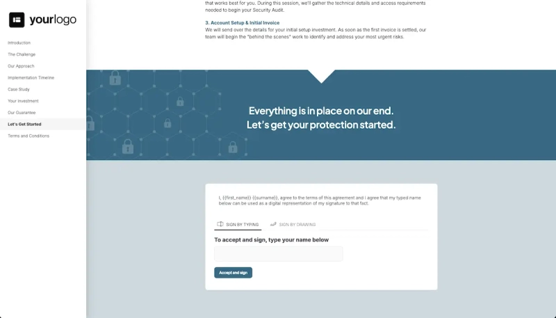 Cybersecurity Proposal Template - Explain what happens next
