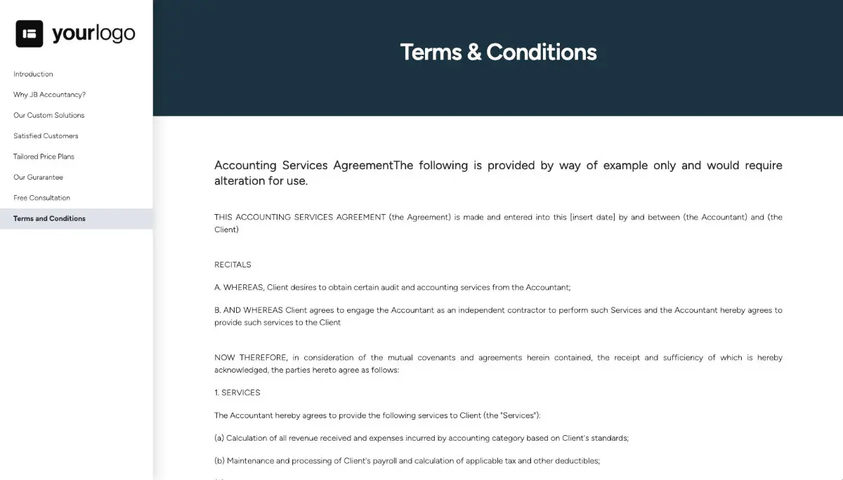 Accounting Proposal Template - Pre-written contract