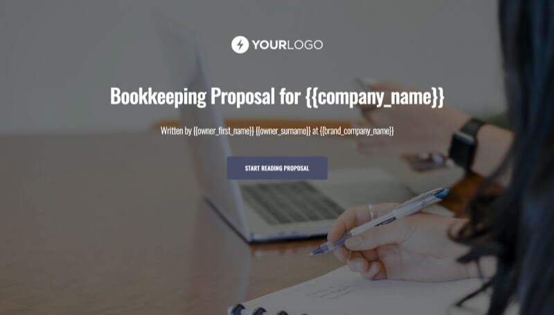 Bookkeeping Proposal Template - Visually stunning cover