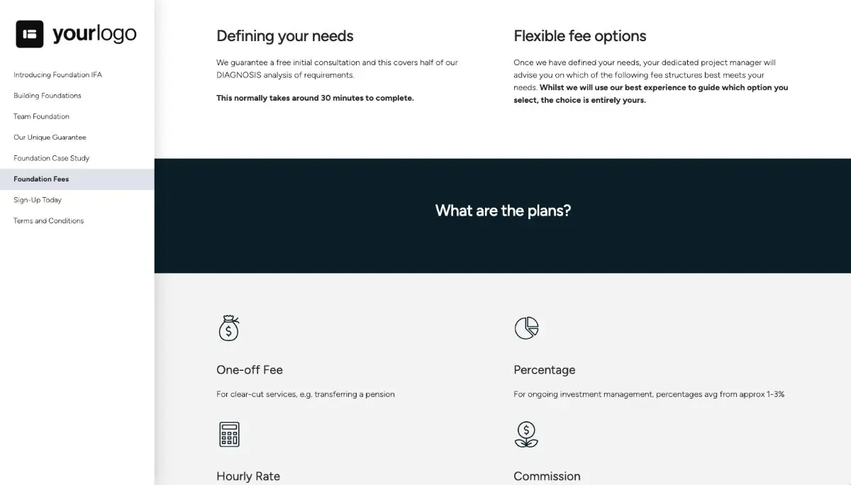 Financial Planning Proposal Template - Pricing