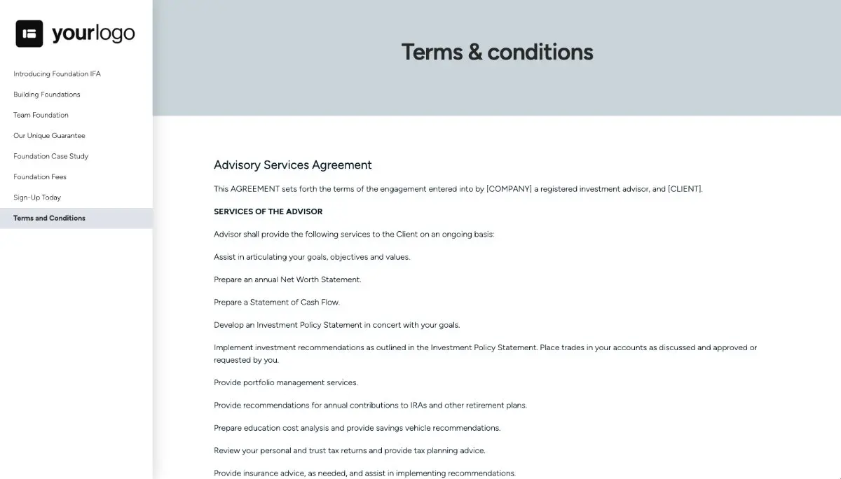 Financial Planning Proposal Template - Pre-written contract