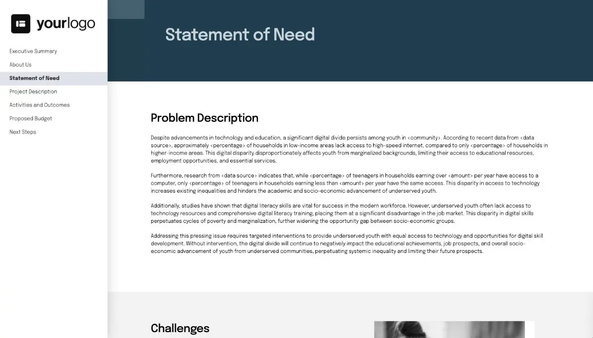 Grant Proposal Template Slide 4