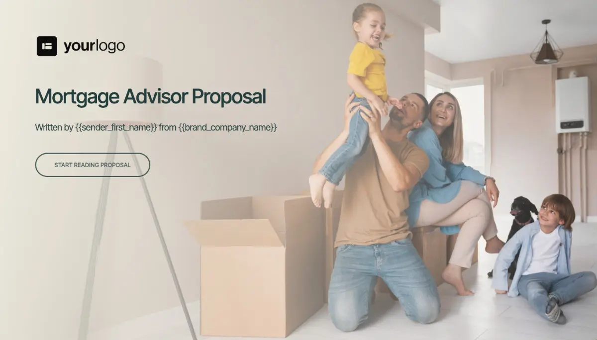 Mortgage Broker Proposal Template - Visually stunning cover