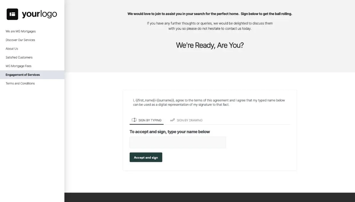 Mortgage Broker Proposal Template - Next steps with digital signing