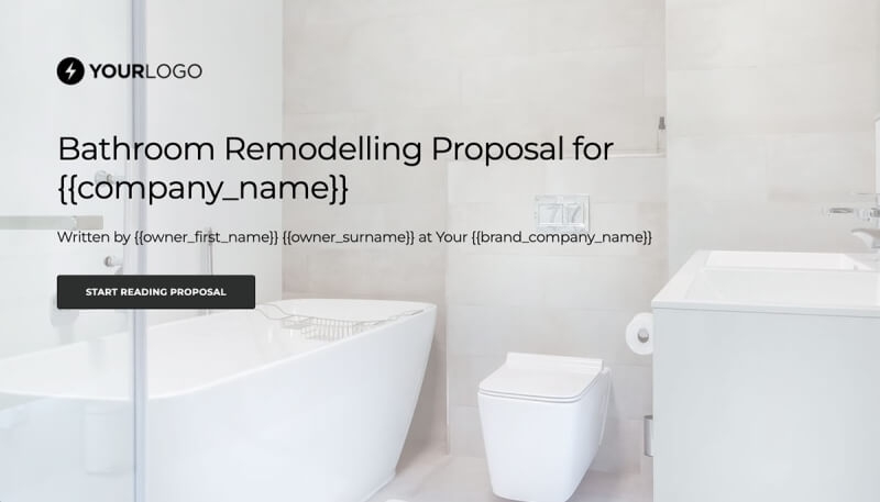 Bathroom Remodel Proposal Template - Visually stunning cover