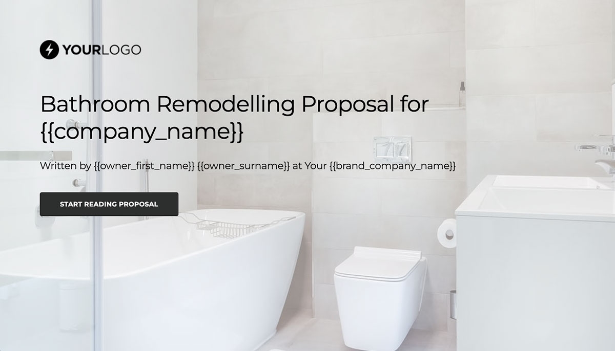 Bathroom Remodel Proposal Template Slide 1