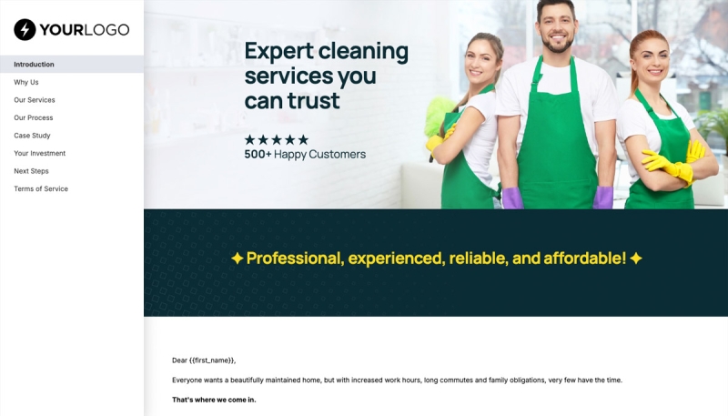 Cleaning Service Proposal Template Slide 2