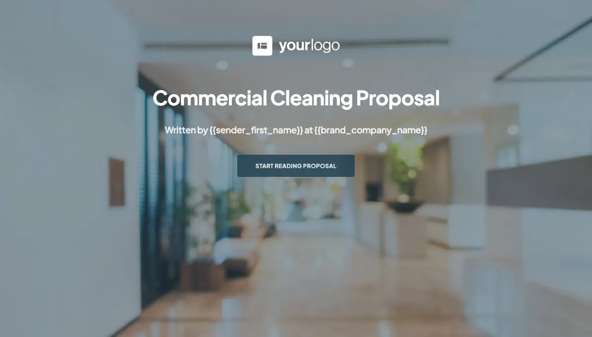 Commercial Cleaning Proposal Template Slide 1