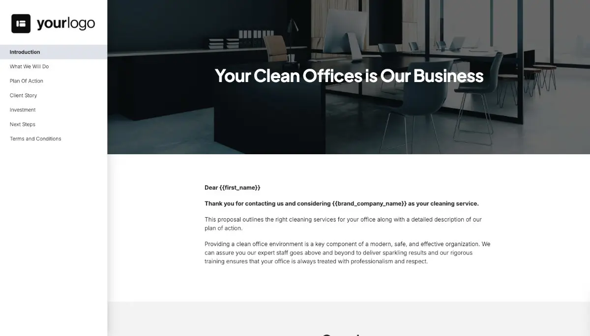 Commercial Cleaning Proposal Template Slide 2