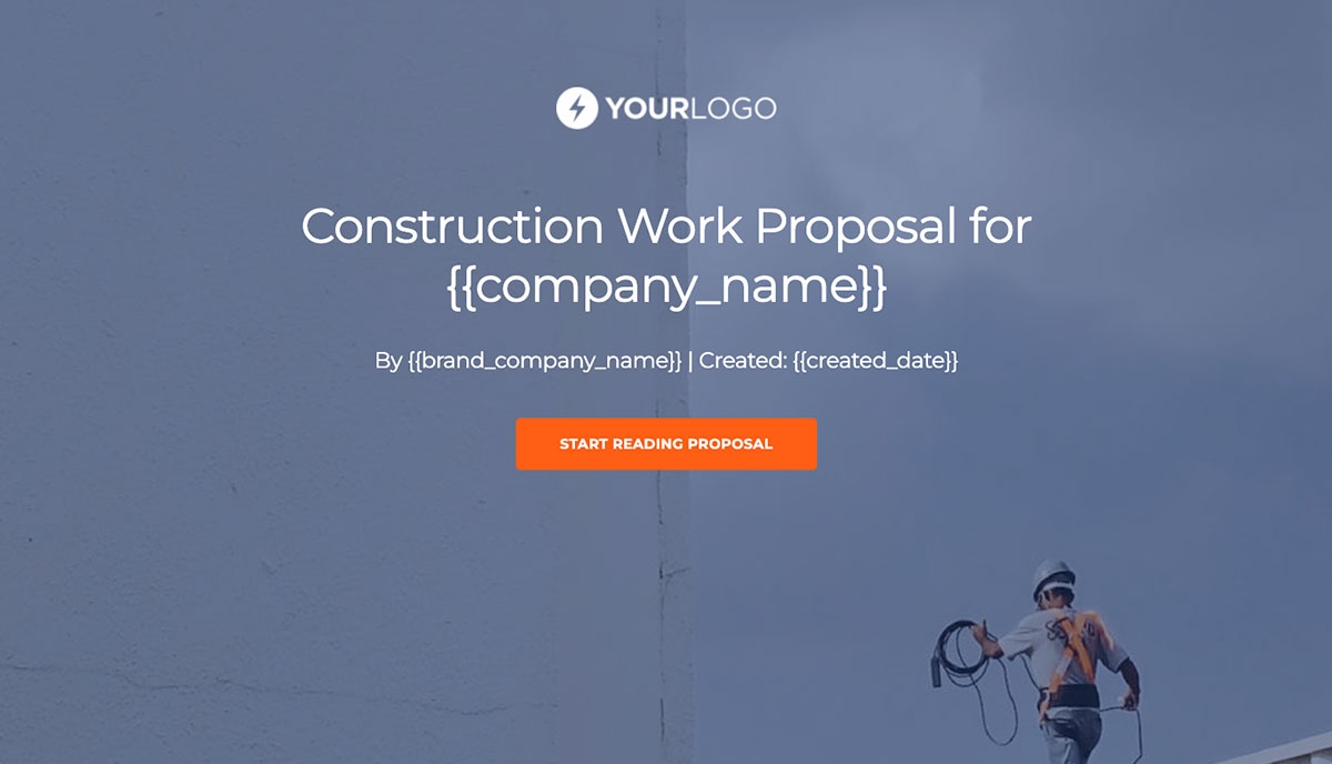 Construction Work Proposal Template - Visually stunning cover