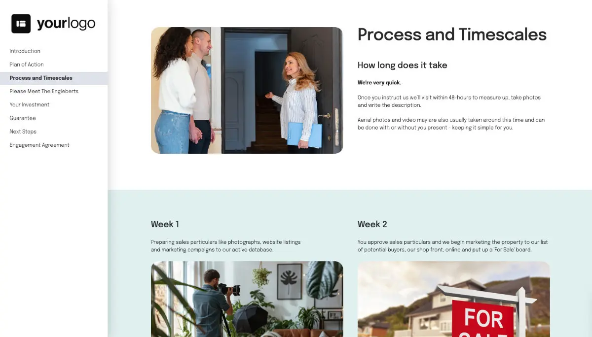 Estate Agent Proposal Template - Process and timescales
