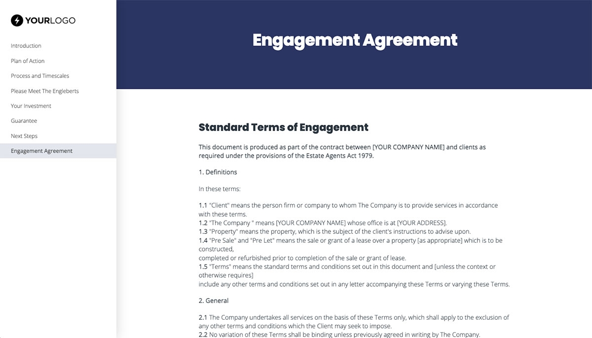 Estate Agent Proposal Template - Pre-written contract