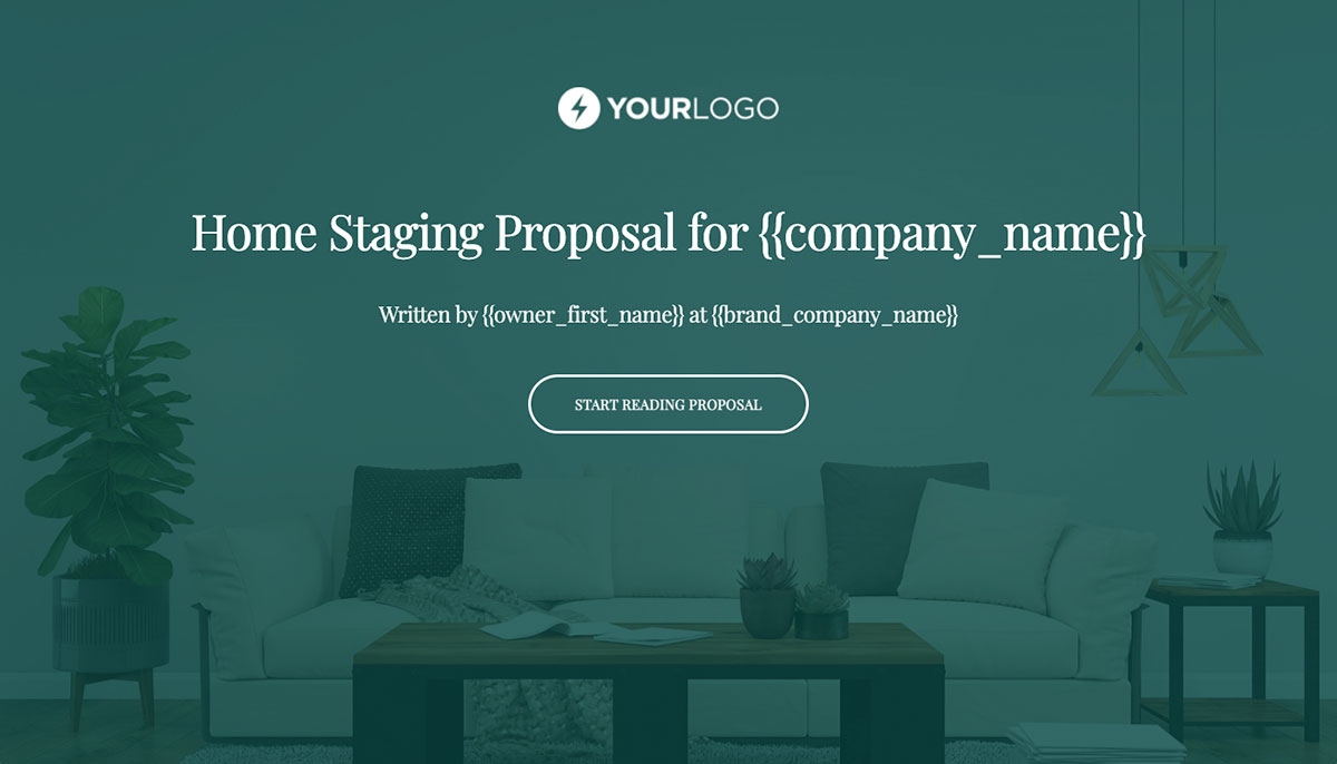 Home Staging Proposal Template - Stunning cover