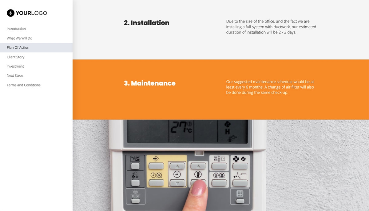 HVAC Proposal Template - Processes and timelines