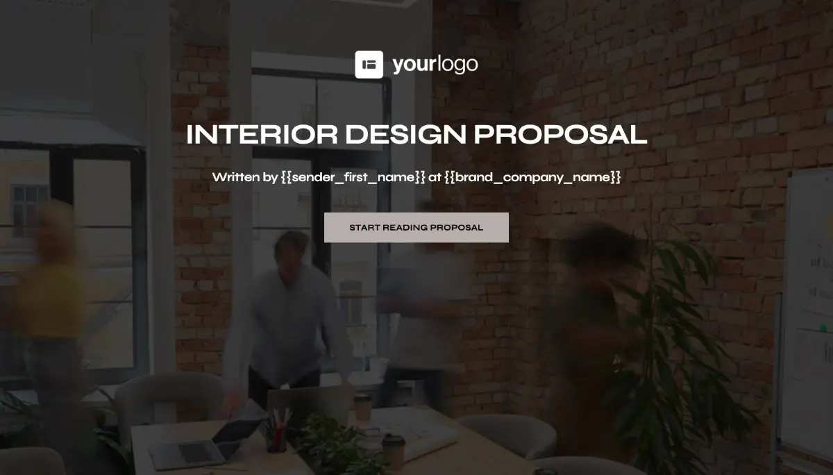 Interior Design Proposal Template Slide 1