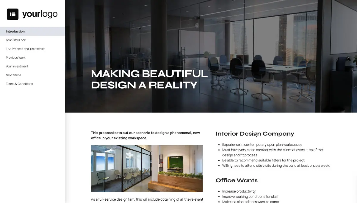 Interior Design Proposal Template Slide 2