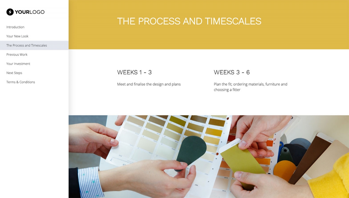 Interior Design Proposal Template - Process and timescales