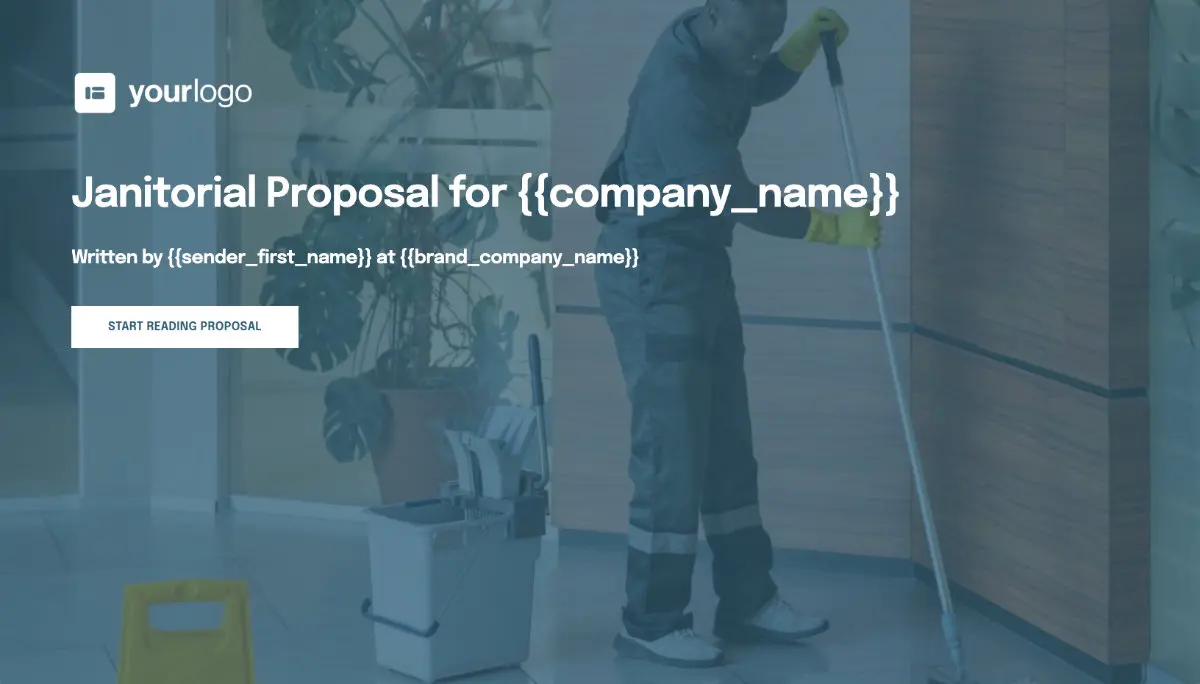 Janitorial Proposal Template - Visually attractive cover