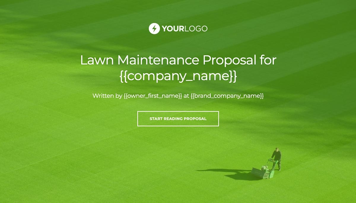 Lawn Maintenance Proposal Template - Visually attractive cover