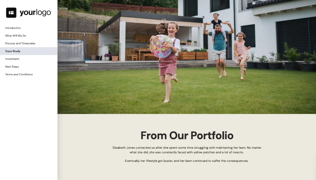 Lawn Maintenance Proposal Template - Case study example