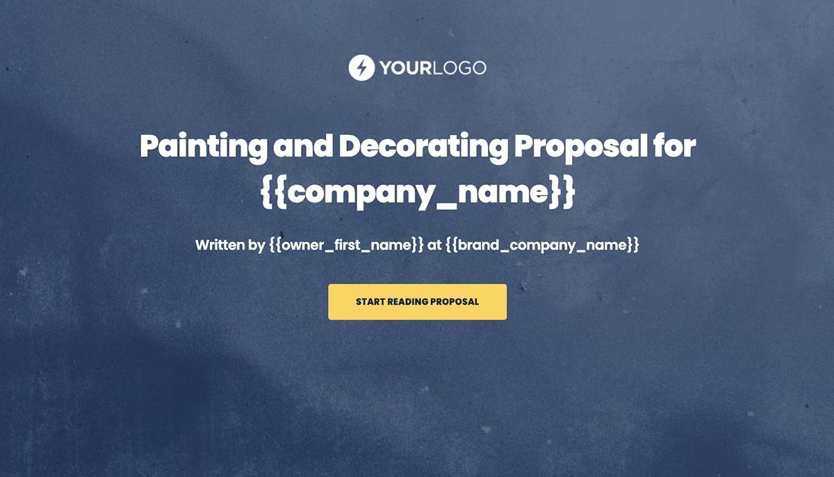 Painting Proposal Template - Visually stunning cover