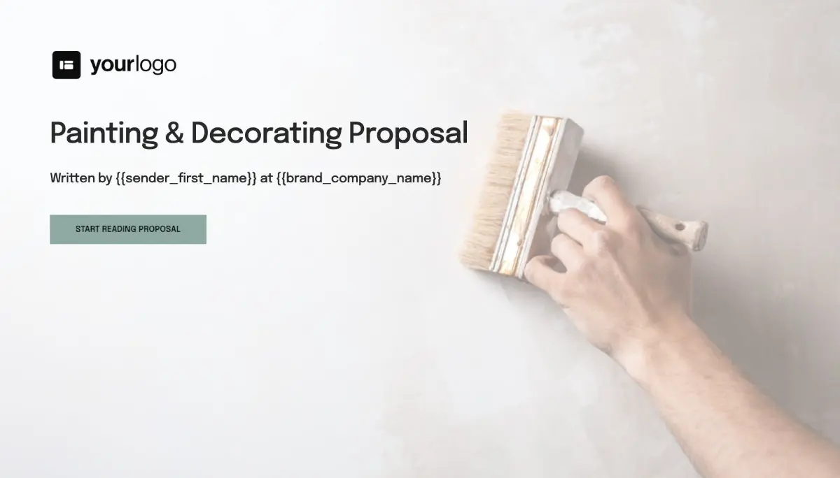 Painting Proposal Template - Visually stunning cover