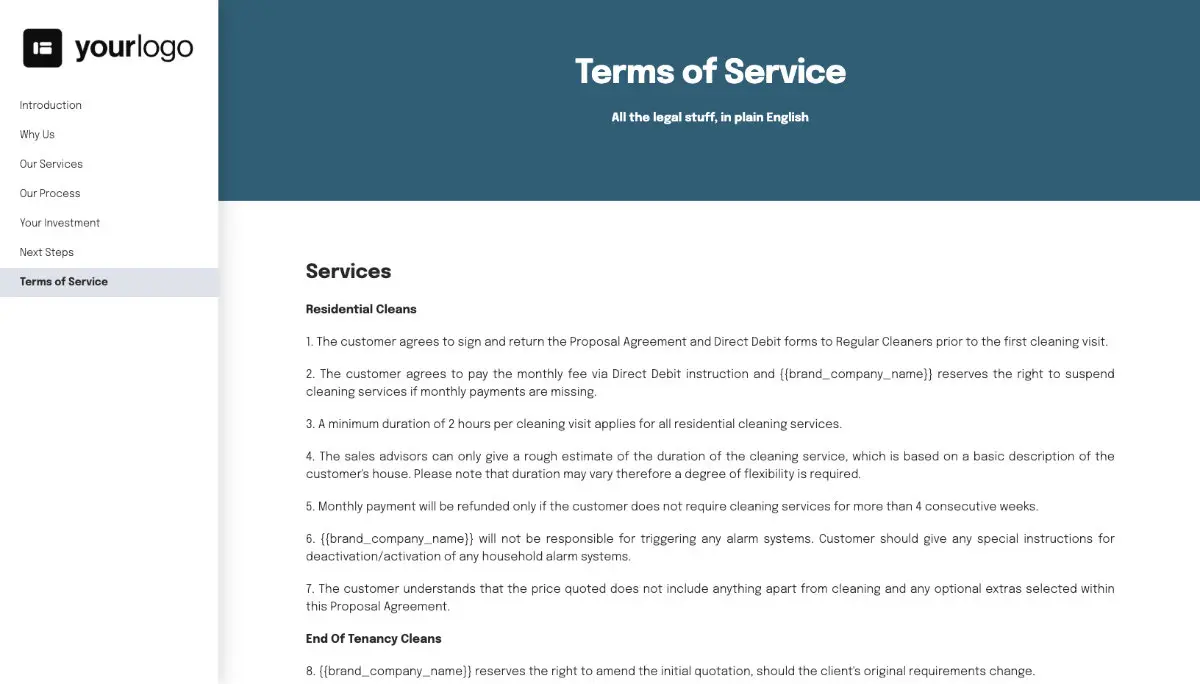 Post Construction Cleaning Proposal Template - Pre-written contract