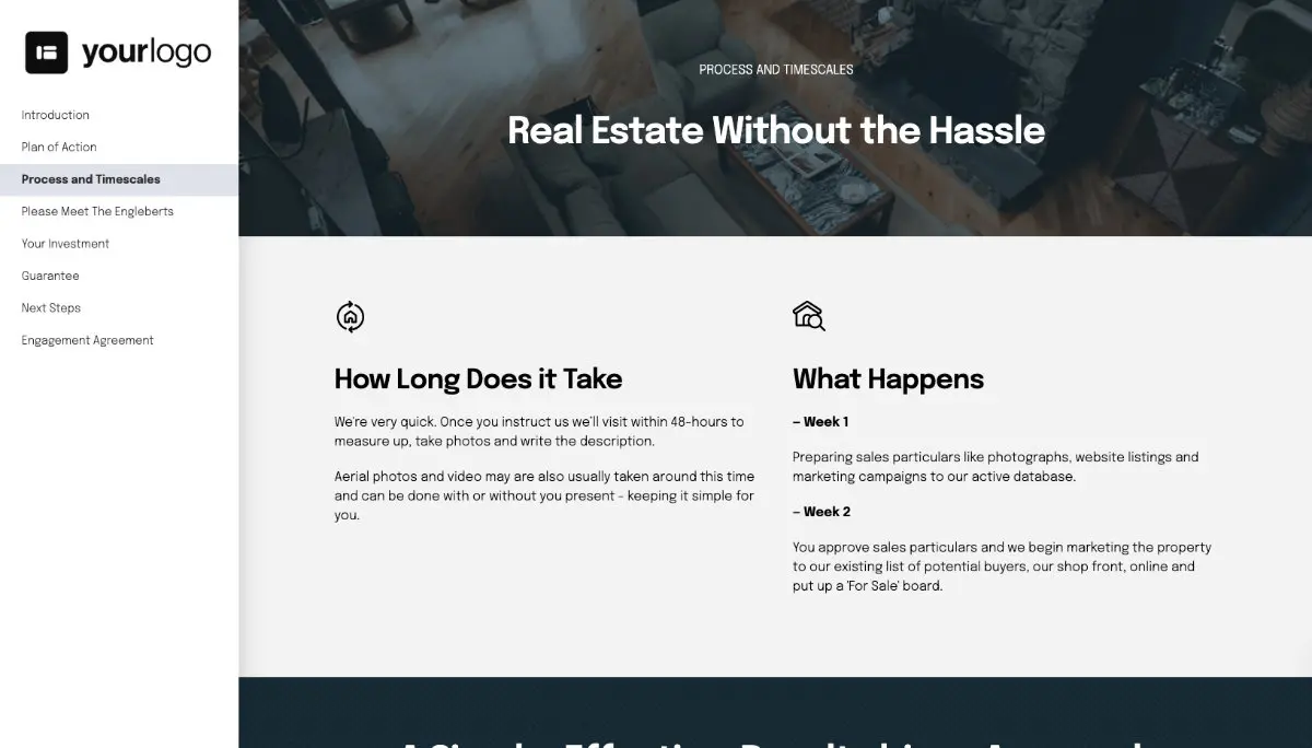 Real Estate Proposal Template - Process and timescales