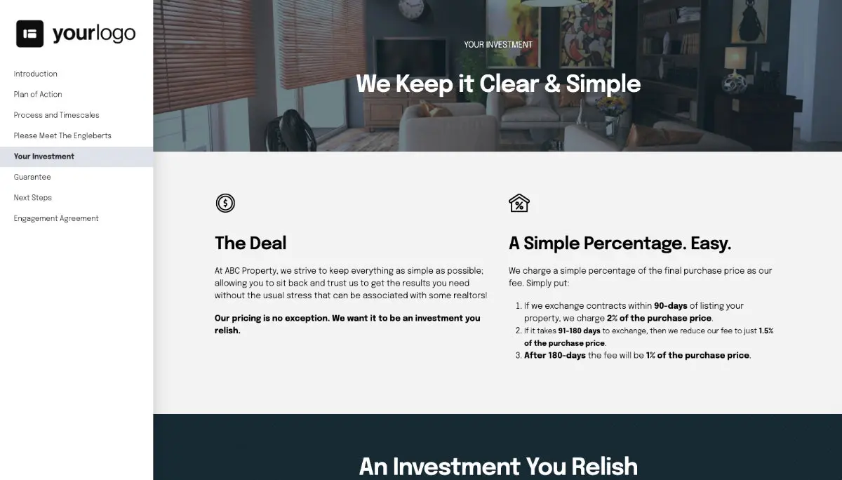 Real Estate Proposal Template - Pricing