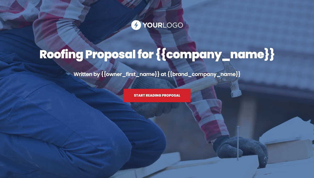 Roofing Proposal Template - Visually attractive cover