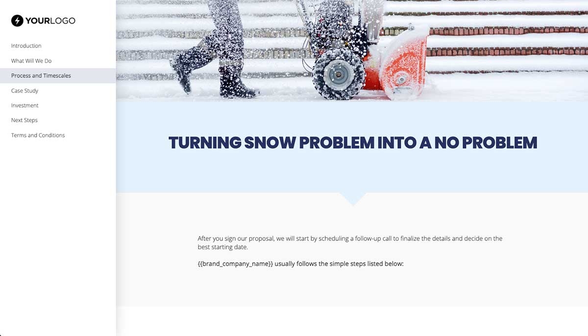 Snow Removal Proposal Template - Processes and timelines