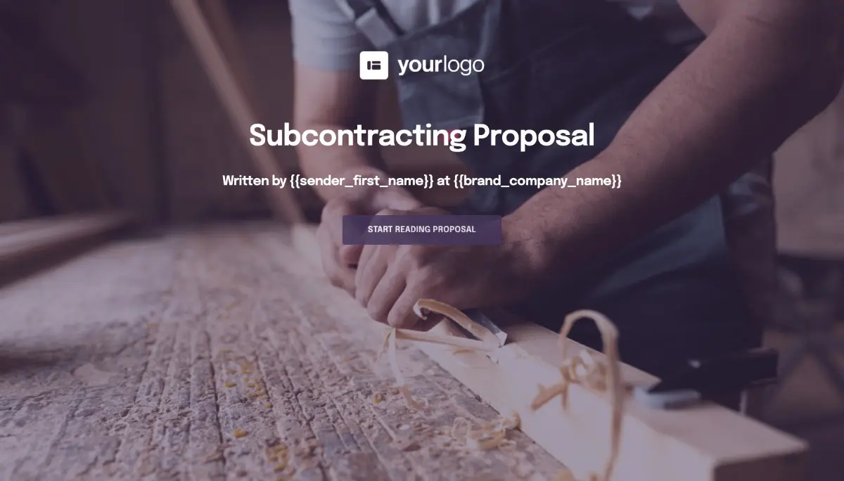 Subcontractor Proposal Template - Visually stunning cover