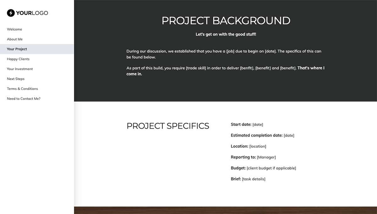 Subcontractor Proposal Template - Process and timescales