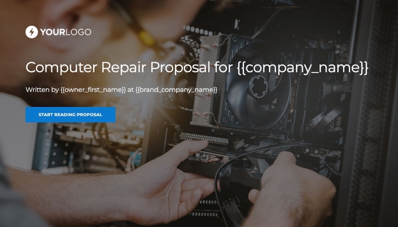 Computer Repair Proposal Template Slide 1