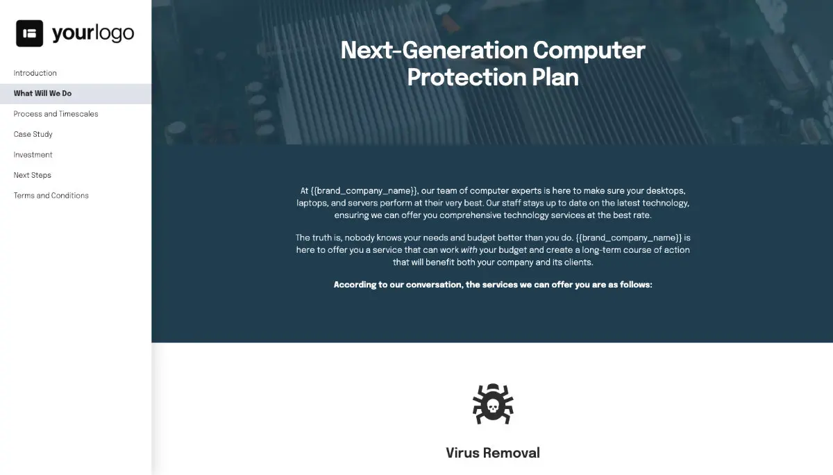 Computer Repair Proposal Template - Processes and timelines