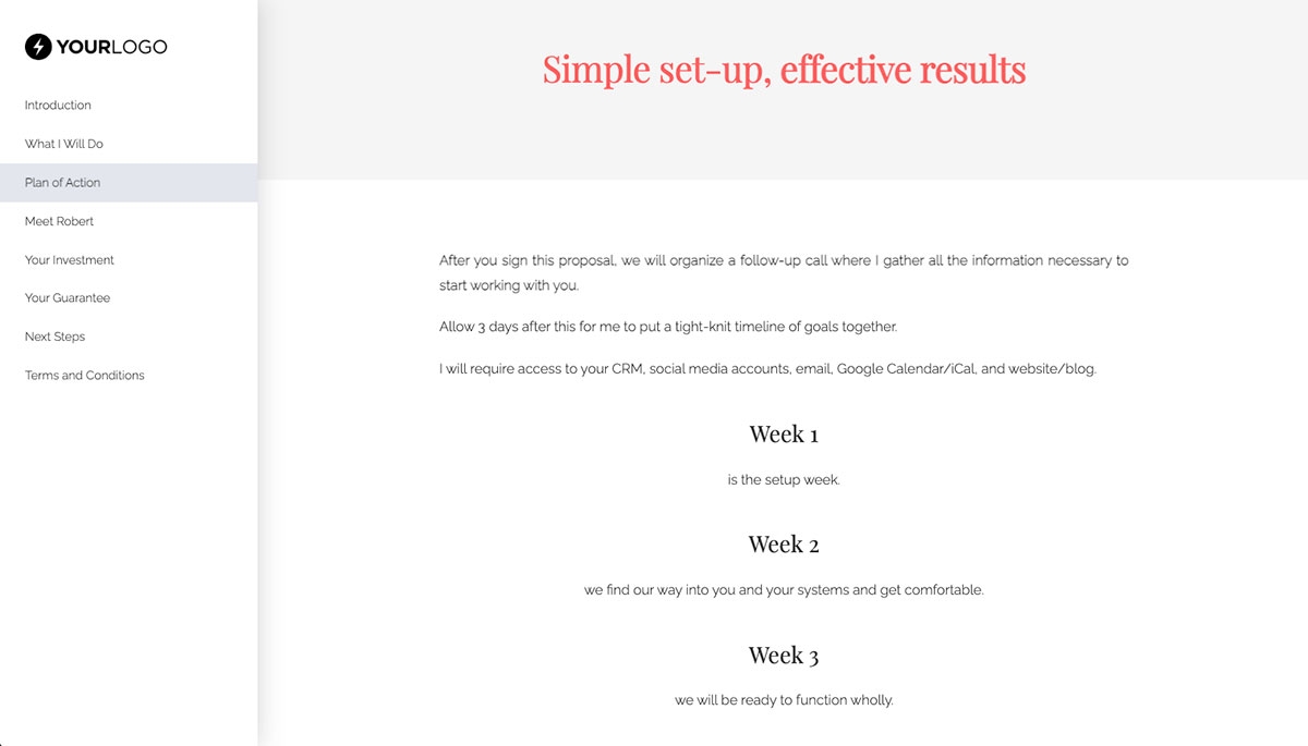 Archive: Virtual Assistant Proposal Template - Process and timescales