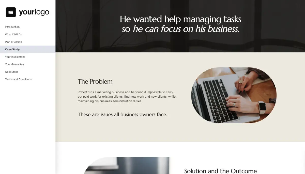 Virtual Assistant Proposal Template - Case study example