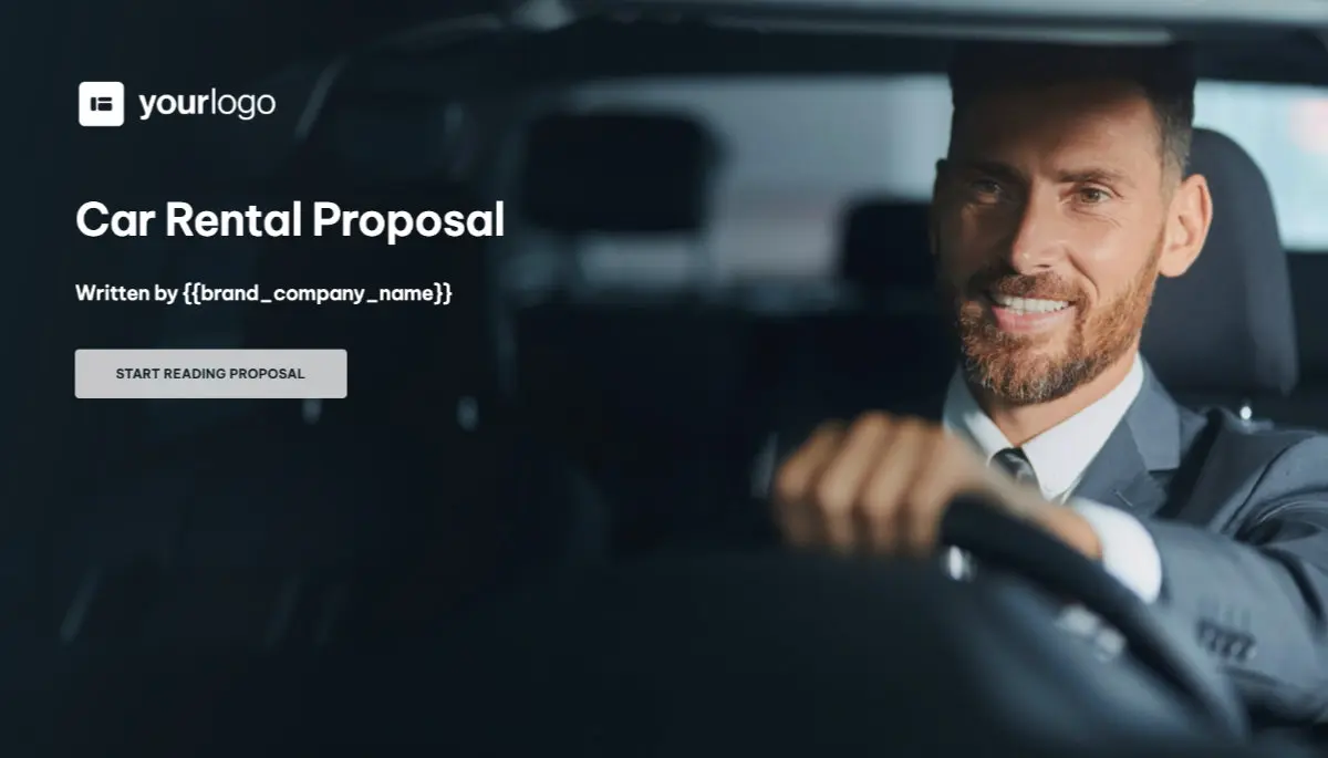 Car Rental Proposal Template - Visually attractive cover