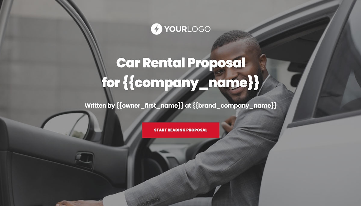 Car Rental Proposal Template Slide 1
