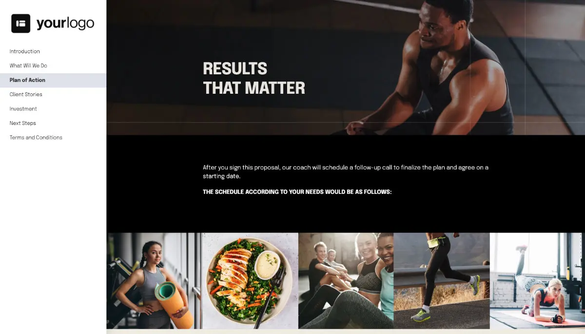 Fitness Proposal Template - Processes and timelines