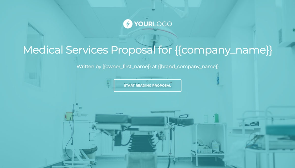 Medical Services Proposal Template - Visually attractive cover