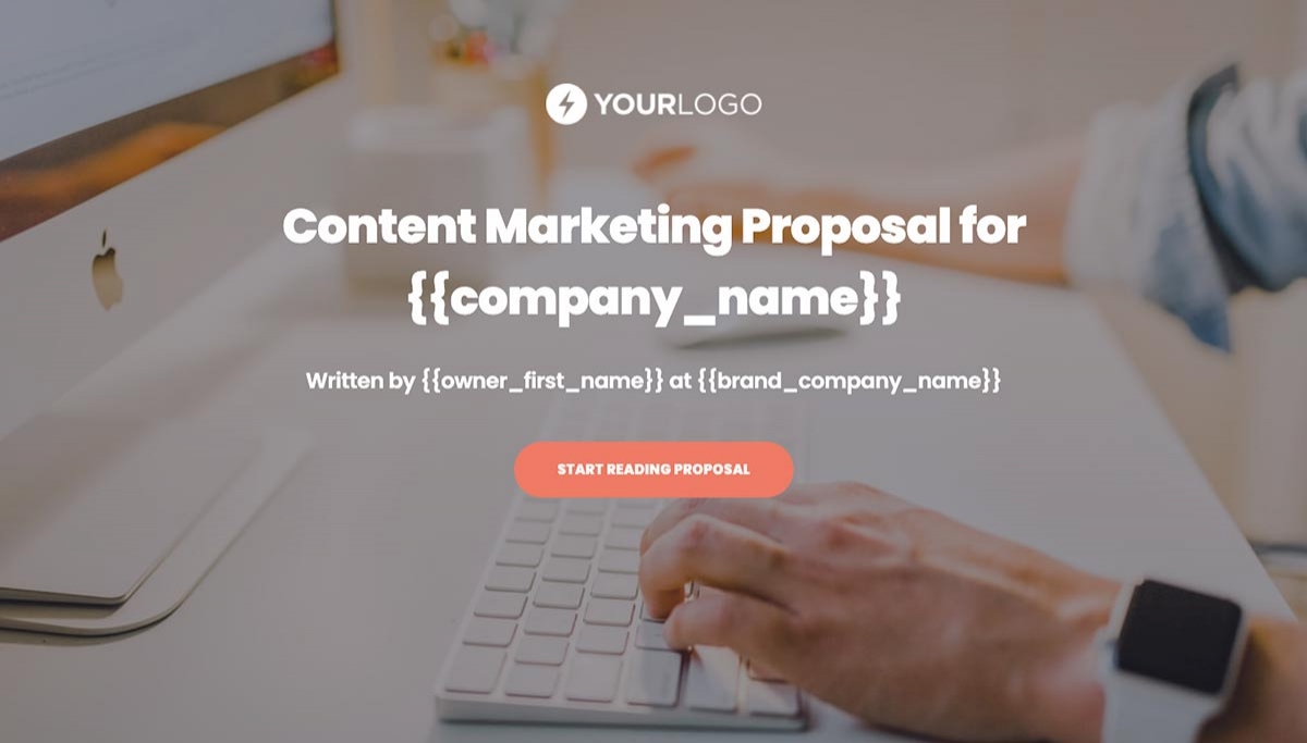 Content Marketing Proposal Template - Visually stunning cover